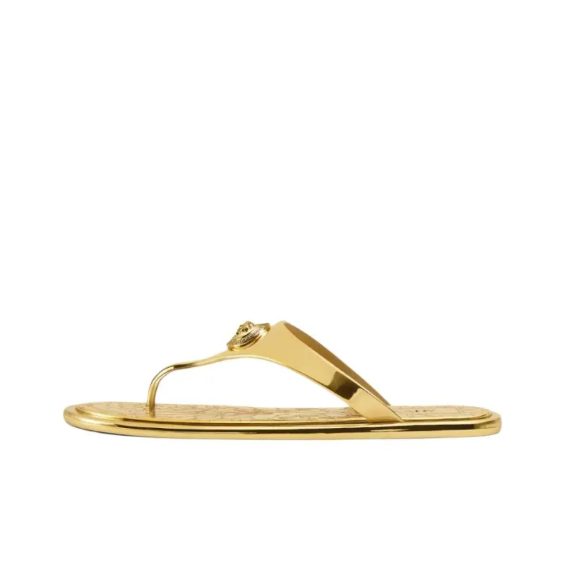 VERSACE Slip Resistant Flip Flops Women's Gold-0