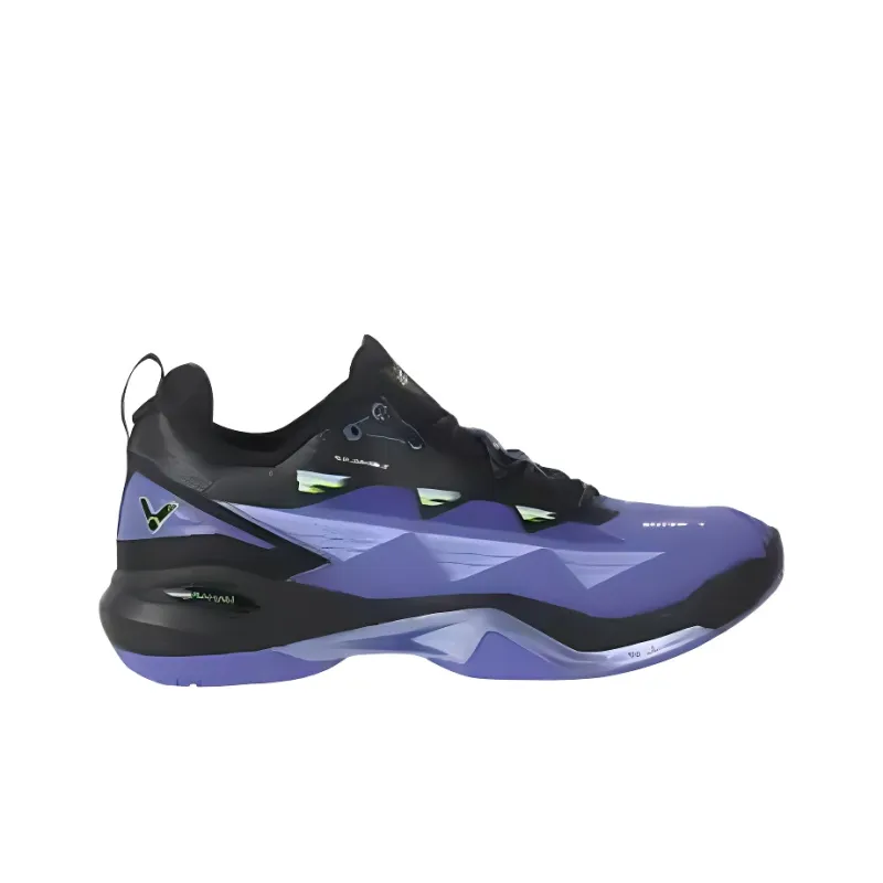 VICTOR Cushioned Slip Resistant Abrasion Resistant Low Top Badminton Shoes Men's Purple Black-1