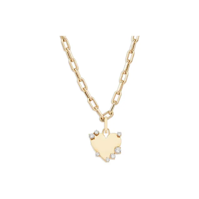 Adina Reyter X Yse Beauty 14K Yellow Gold Dog Tag Diamond Necklace-0