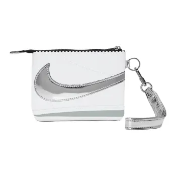 Nike Cortez Polyurethane Clutch Coin Purse Unisex Light Smoke Gray & Metal Silver