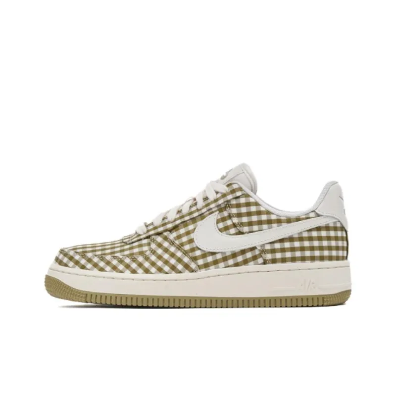 Nike Air Force 1 Anti Slip Wear Resistant Low Top Skateboard Shoes Women's Beige Brown-0