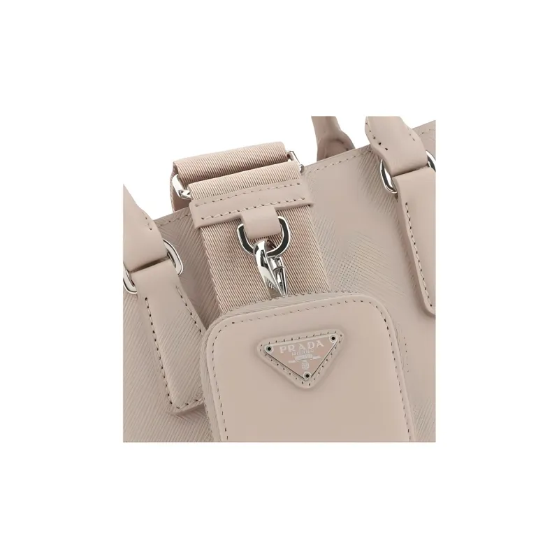 PRADA Leather Handbag Mini Women's Pink-3