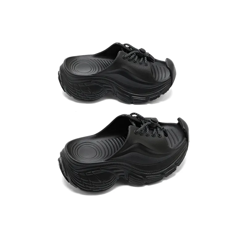 La Chapelle Slip Resistant Abrasion Resistant Slide Slippers Women's Black-2
