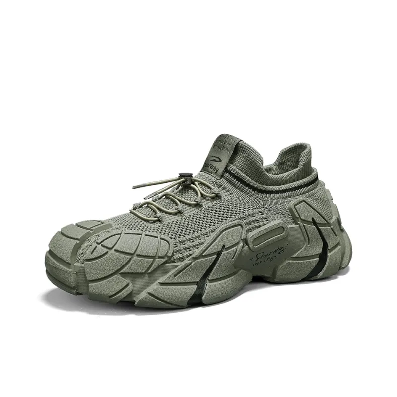 DEERWAY Cushioning, Slip Resistant, Lightweight Low Top Casual Shoes Men's Army Green-2