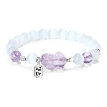 PUTUOSHANWENCHUANG Glass Cat Eye Jade Bracelets Unisex