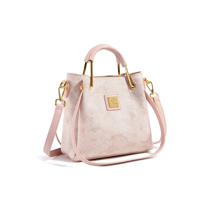 TAMATHA Polyurethane Synthetic Leather Handbag Women's Embroidery Powder-1