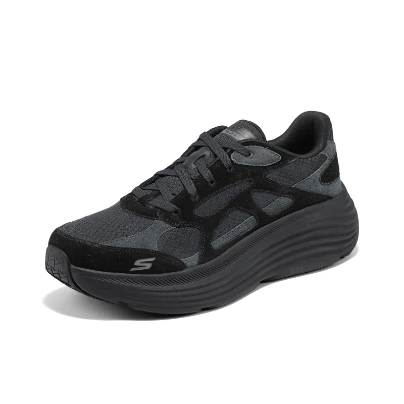 Skechers Cushioning Abrasion Resistant Breathable Coverage Low Top Running Shoes Men's Black-2
