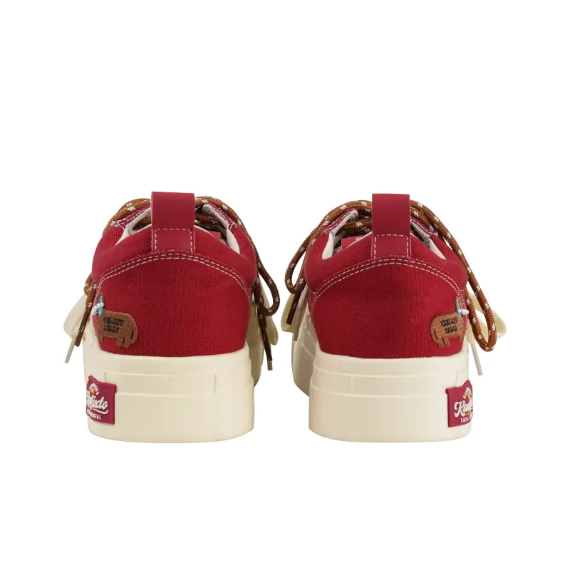 KAALIXTO Sausage Pearl Party Canvas Shoes Unisex Red-4