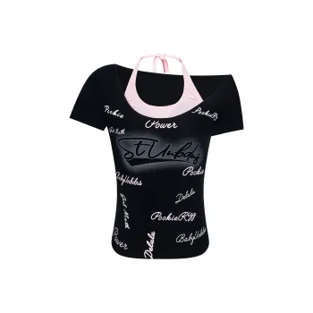 YINLEI T Shirts Women's Black