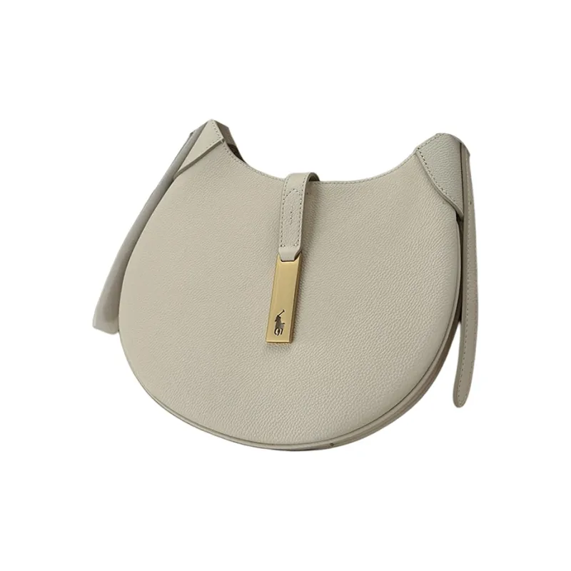 Polo Ralph Lauren Polo ID Cow Leather Shoulder Bag Trumpets Women's Ivory-1