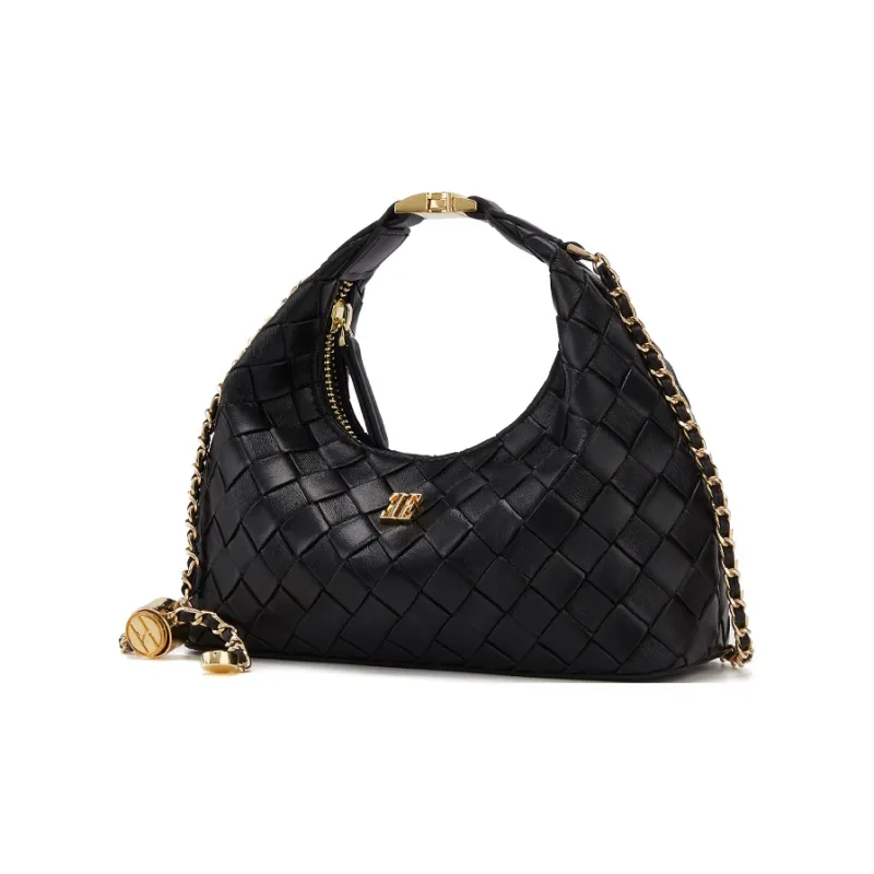 ELLE Synthetic Leather Shoulder Bag, Crossbody Bag, Handbag Women's Black/White/Light Yellow/Pink-1