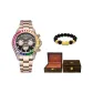 Rainbow Di-Rose Gold Black Surface, Brown Box (Includes Wrist Strap)