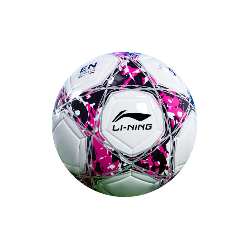 LiNing Size 5 Standard Ball For Regular 11 A Side Use Soccer TPU Machine Stitched Soccer Ball White Pink-0