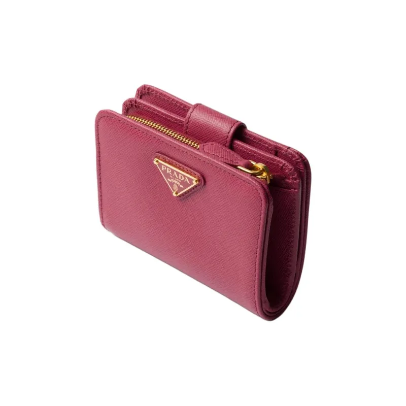 PRADA Saffiano Cow Leather Wallet Women's Pink-1