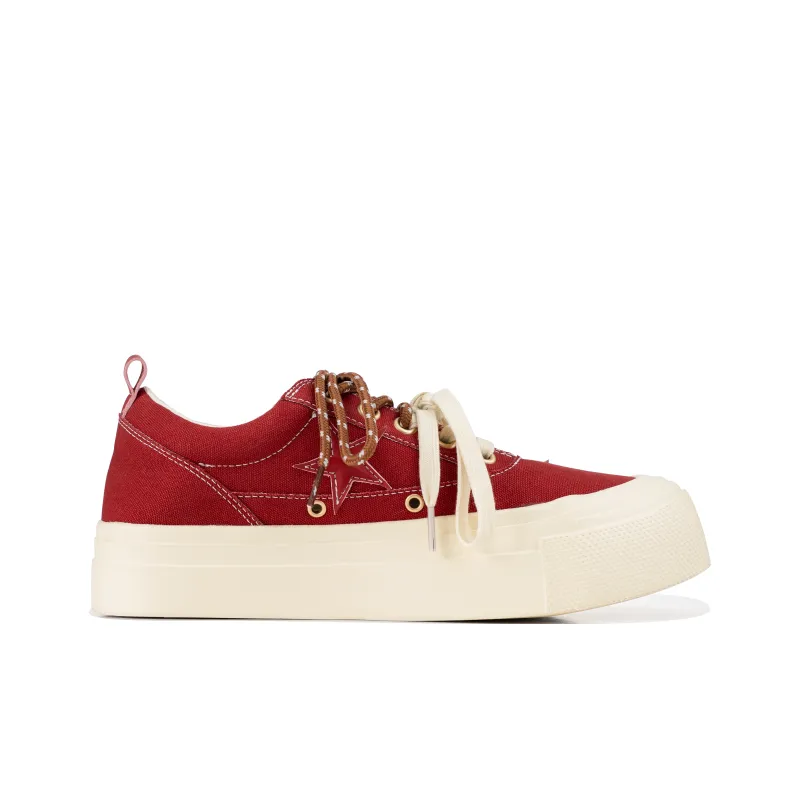 KAALIXTO Sausage Pearl Party Canvas Shoes Unisex Red-1
