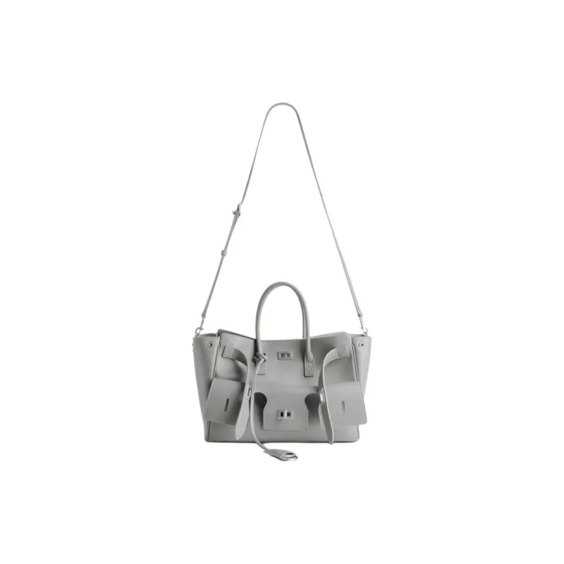 Balenciaga Cow Leather One Shoulder Handbag Trumpets Women's Cloud Gray-1