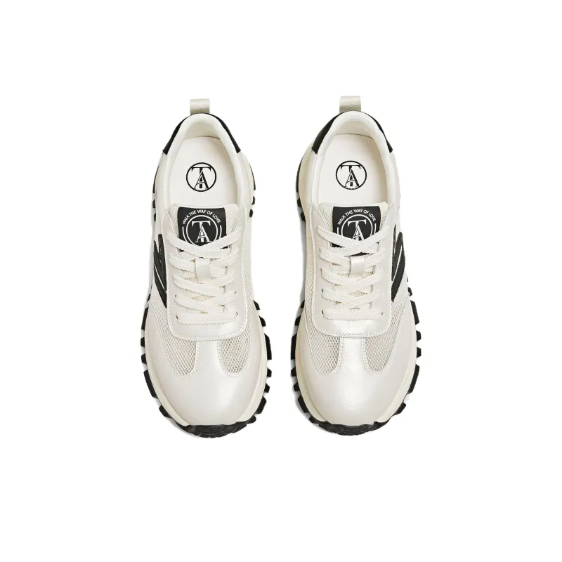 TATA Abrasion Resistant Low Top Casual Shoes Women's White Black-2