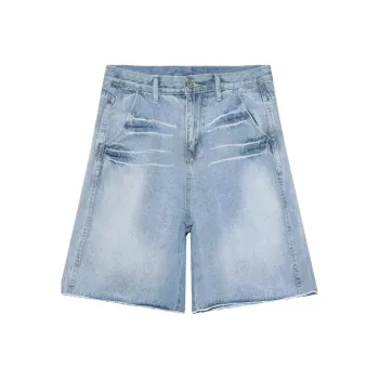 HLPT Denim Shorts Unisex Blue