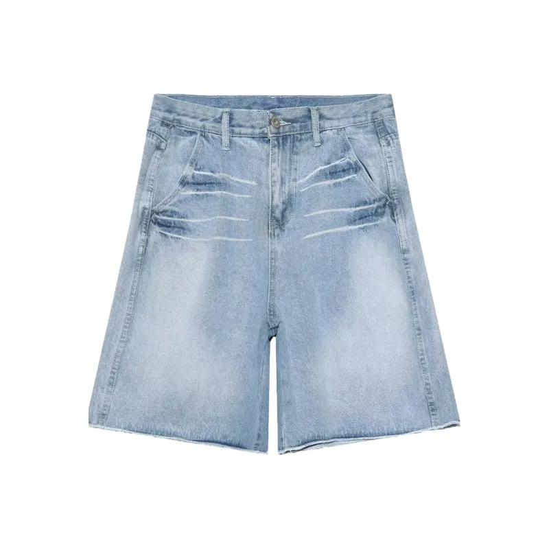 HLPT Denim Shorts Unisex Blue-0