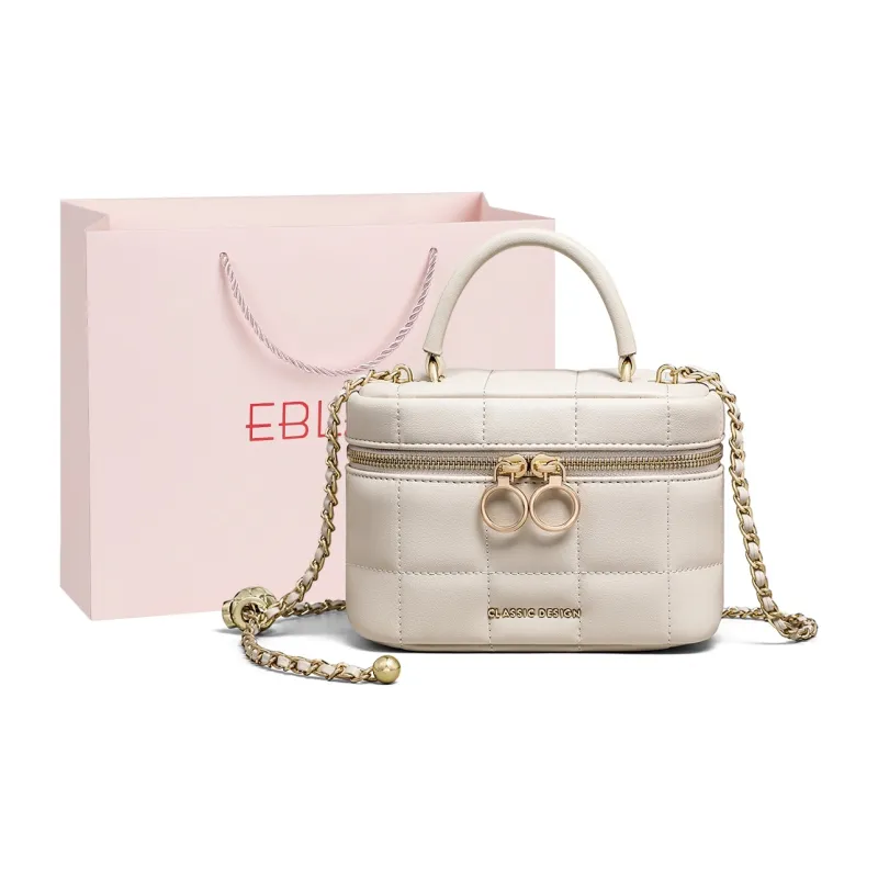 EBLAN Cow Leather Shoulder Bag, Crossbody Bag Regular Women's Ecru-0