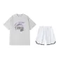 2 Pack (White Heather Gray Top+White Shorts)