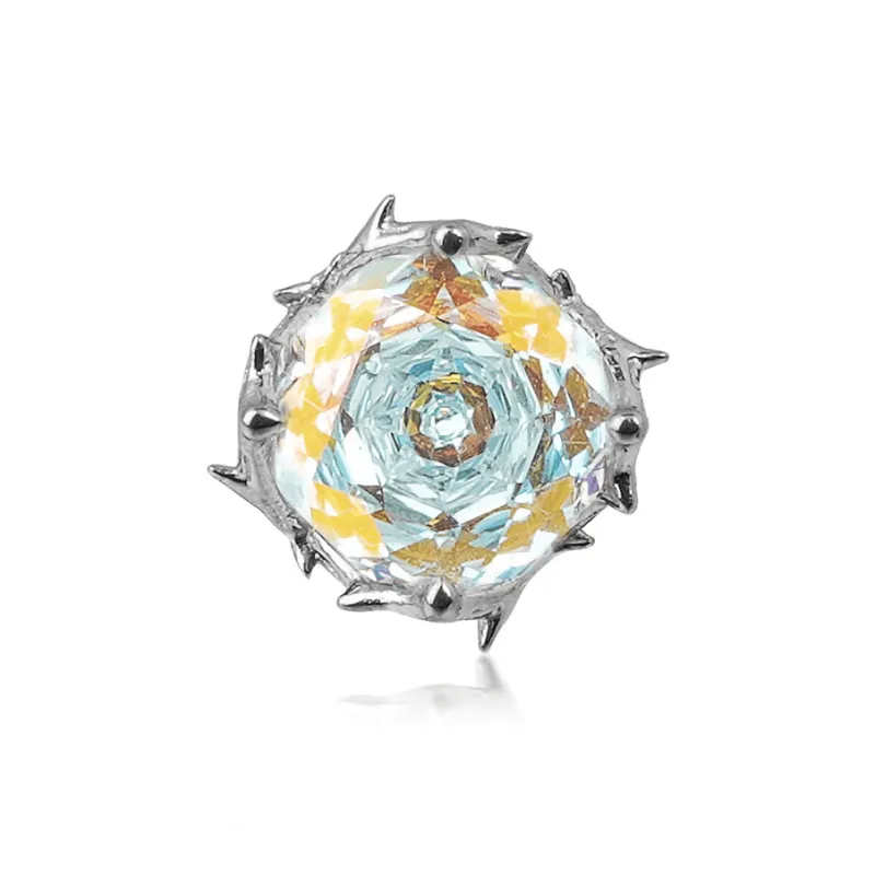 WIC Zircon Stud Earrings Unisex-7