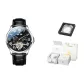 Black Leather Jet Black Dial Men's Space Box