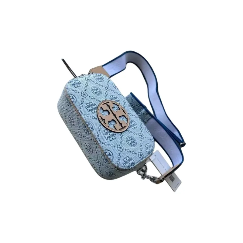 TORY BURCH T Monogram Fabric Shoulder Bag, Crossbody Bag Mini Women's Powder Blue-2