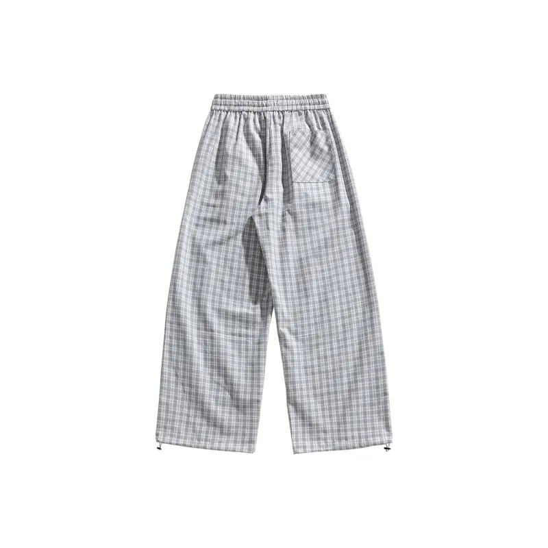 GDRX Casual Pants Unisex Black White Plaid-16