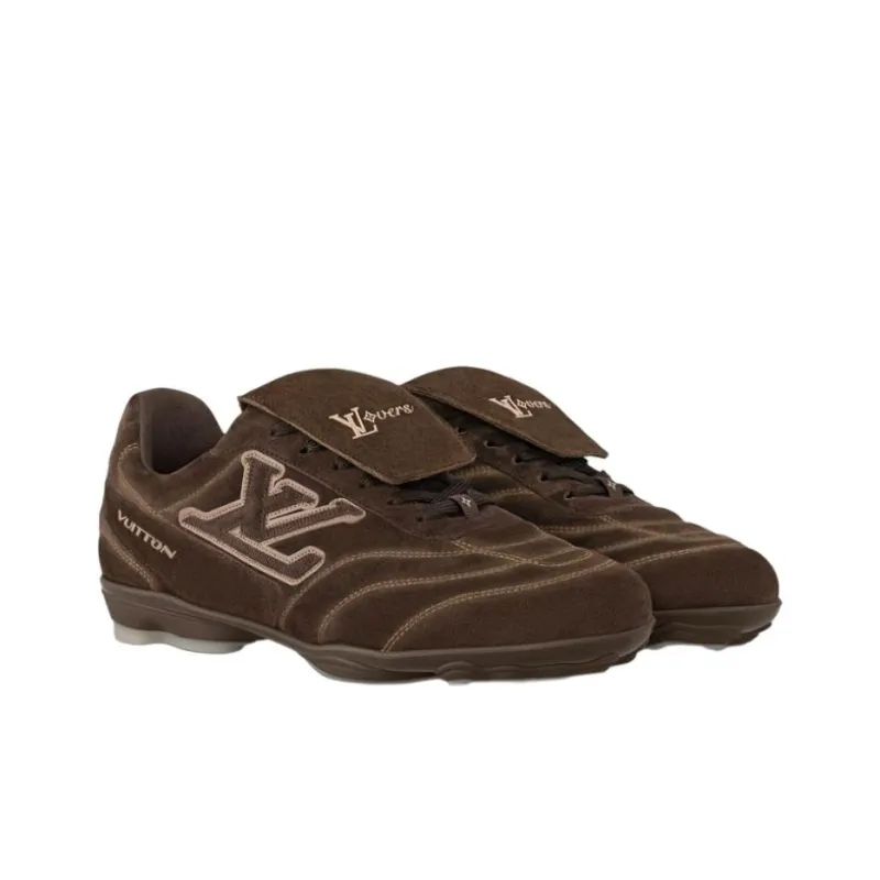 LOUIS VUITTON Footprint Soccer Low Top Casual Shoes Men's Dark Brown-2