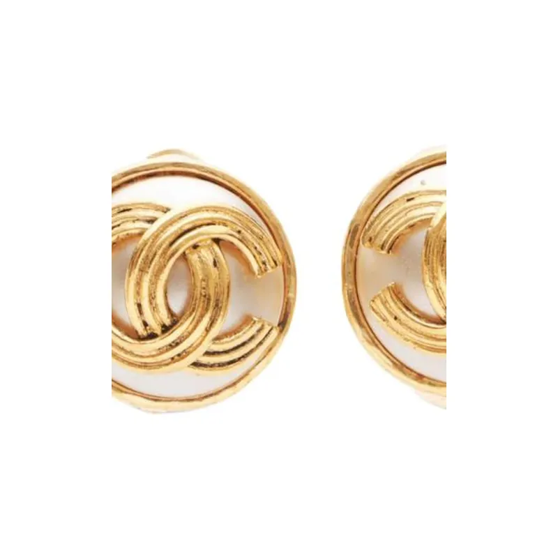 CHANEL 1994 Logo plaque Clip on Earrings-2