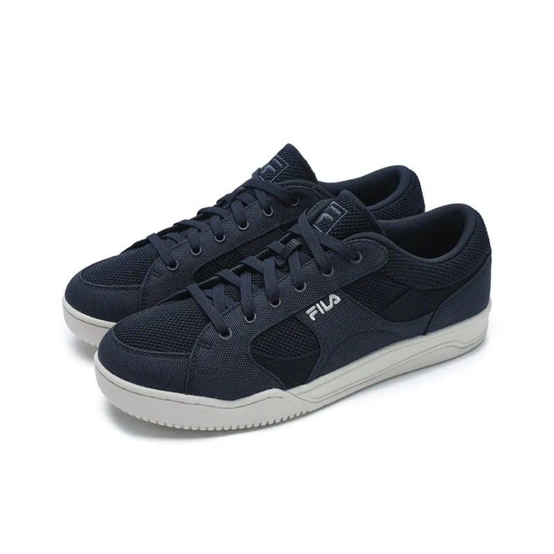 FILA Cloud Sailing Shoes SLANT SHOT Breathable And Lightweight Low Top Canvas Shoes Men's Berry Blue-2