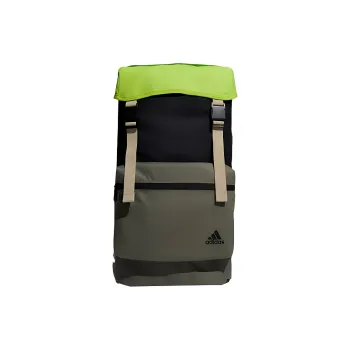 Adidas Polyester Training Bag, Travel Bag, Backpack Regular Unisex Black & Ruins Green