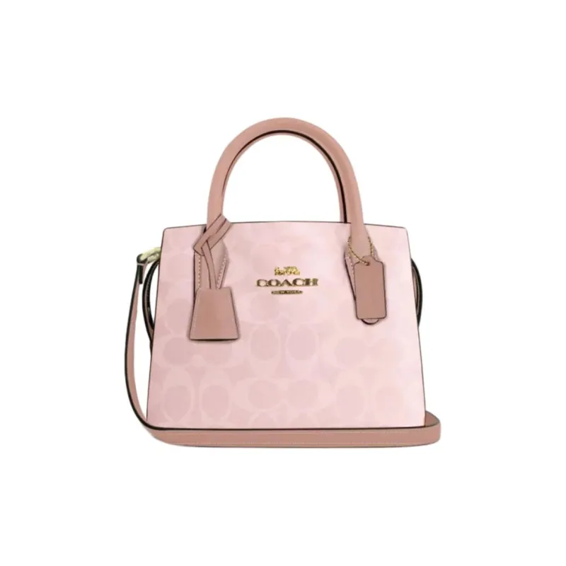 COACH Andrea Artificial Leather Lady Dior Bag, Shoulder Bag, Crossbody Bag, Handbag Trumpets Women's Pink-0