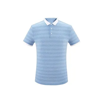 ARTSDON Polo Shirts Men Light Blue Stripes