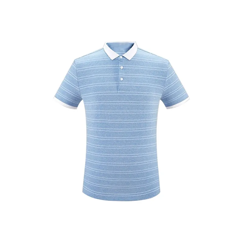 ARTSDON Polo Shirts Men Light Blue Stripes-0