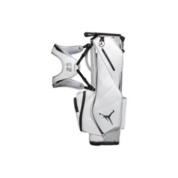 Jordan Fade Away Synthetic Leather Golf Bag For Travel Storage Bag Men's White & Wolf Gray & Metal Silver