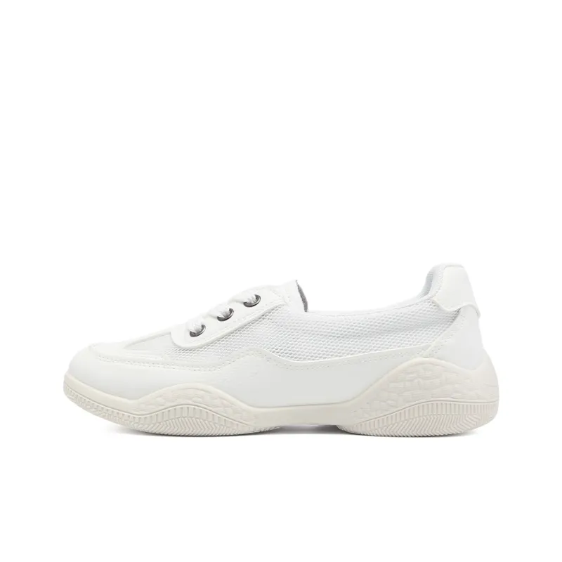 RENBEN Breathable And Lightweight Low Top Casual Shoes Women's White-0