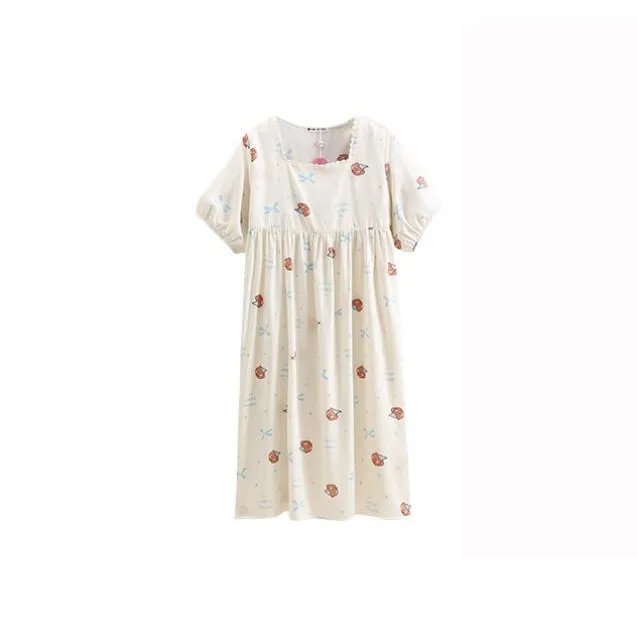 FENTENG Brown Bear Nightgown Women's-4