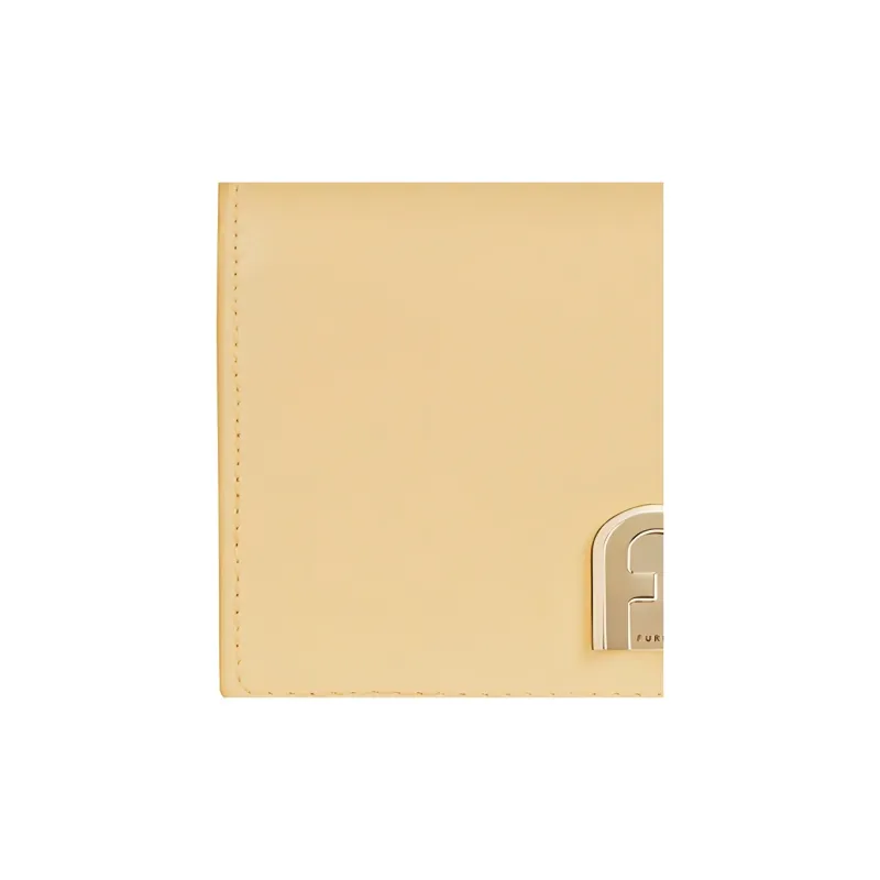 Furla Cow Leather Wallet Trumpets Women's Light Yellow-2