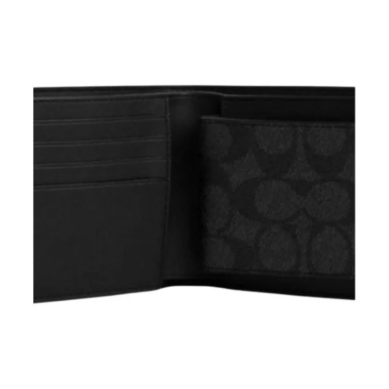 COACH 3 IN 1 Wallet Wallets Charcoal Gray & Denim Blue & Chalk White-3