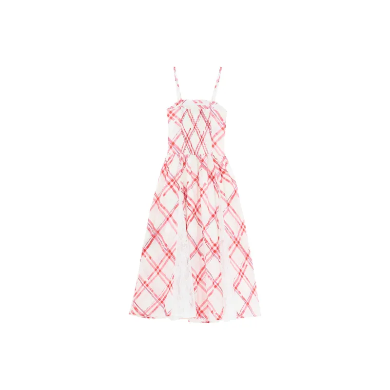 ZAZN Sleeveless Dresses Women's Cherry Red Plaid-1