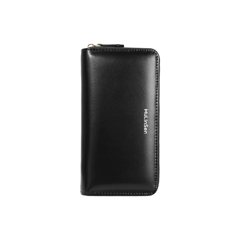 Mulinsen Polyester With Cow Leather Wallet Unisex Black/Green-0