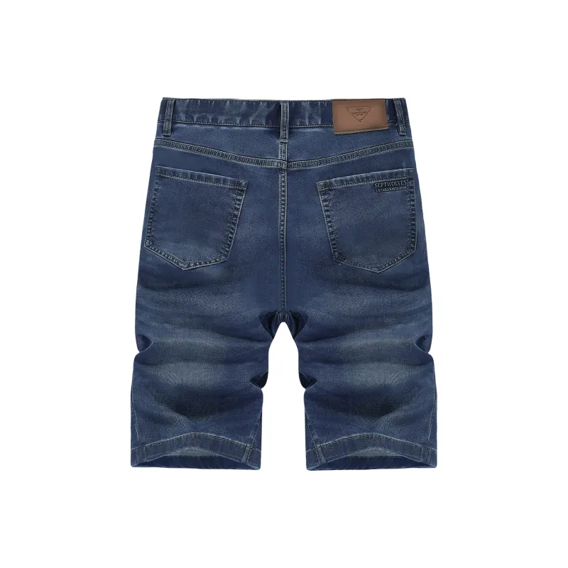 SEPTWOLVES Denim Shorts Unisex Dark Blue-1