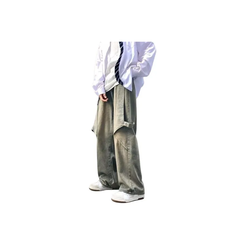 NEAR HERE Jeans Unisex Yellow Mud[High Quality]-0