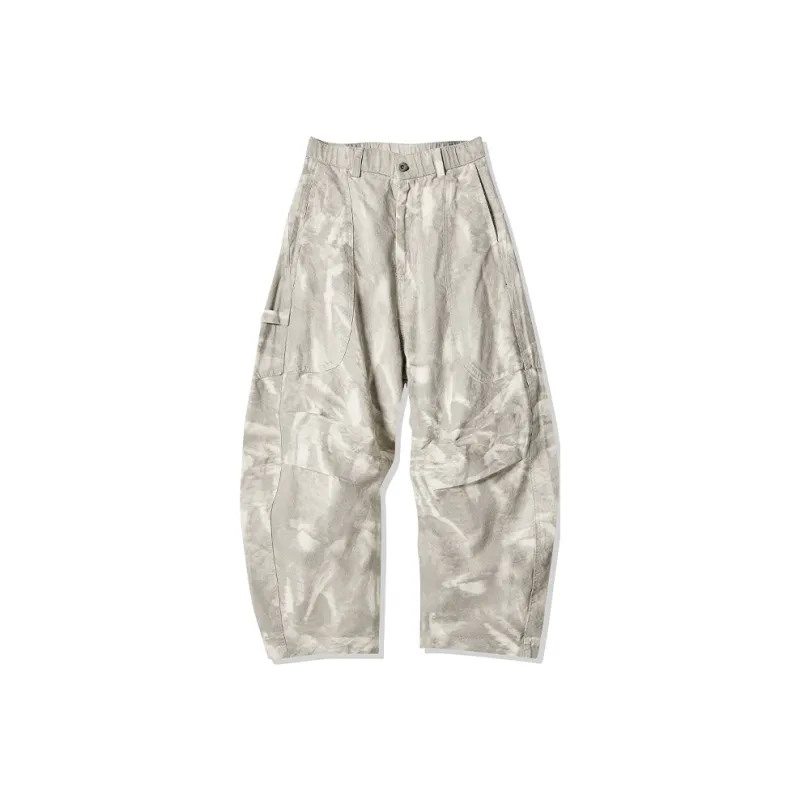 LANGWEIZHE Patchwork Design Premium Parachute Logging Pants Versatile Loose Fit Distressed Pants Unisex-7
