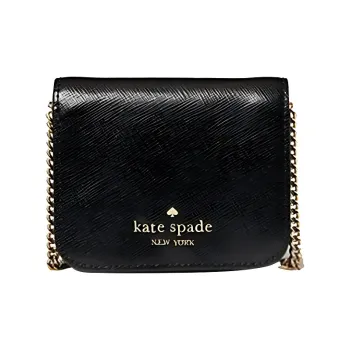 Kate Spade Staci Cross-Stitch Leather Wallets Shoulder Bag Crossbody Bag Mini Women's Black
