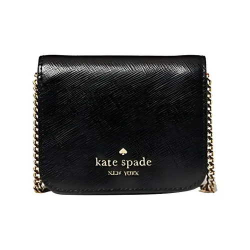 Kate Spade Staci Cross-Stitch Leather Wallets Shoulder Bag Crossbody Bag Mini Women's Black