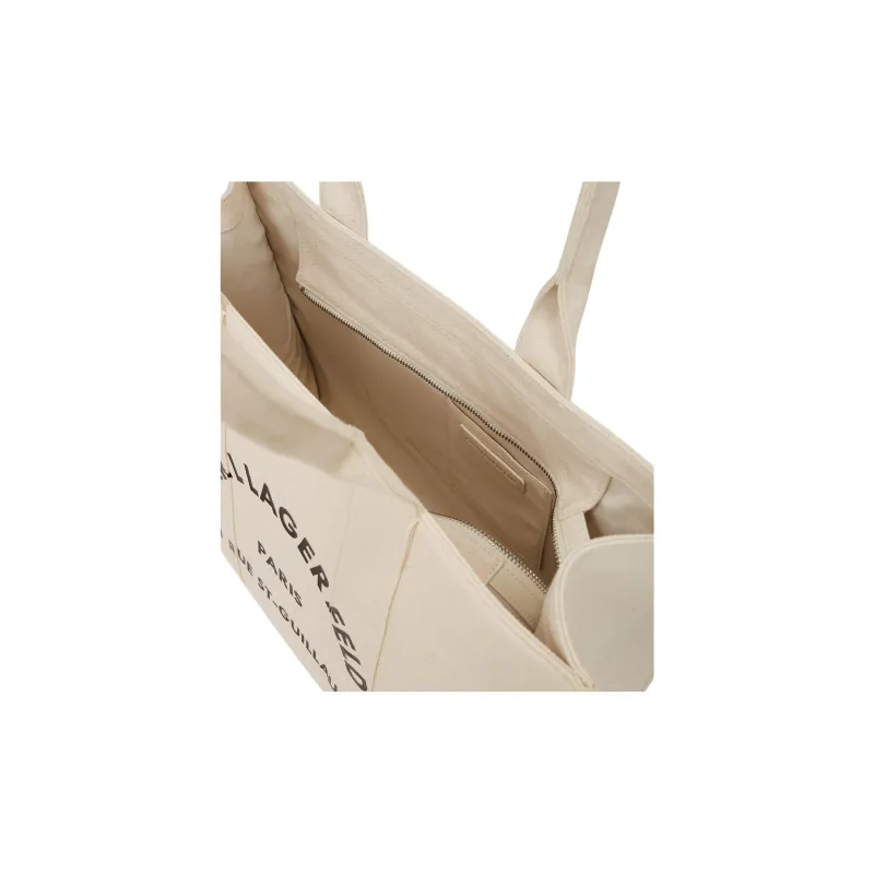 KARL LAGERFELD Recycled Cotton Tote Bag, Shopping Bag, Shoulder Bag Tubas Women's Natural-2