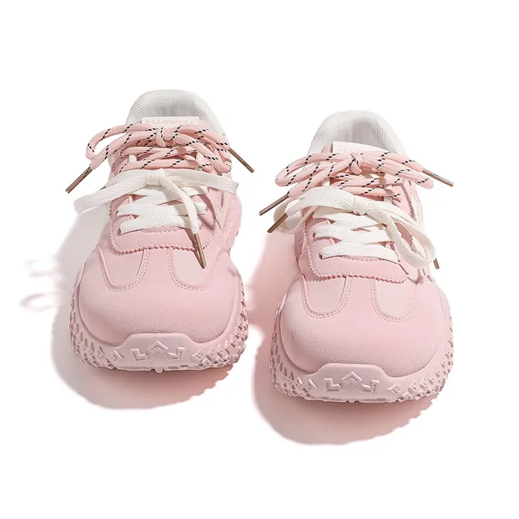 HUANQIU Abrasion Resistant Lightweight Rebound Low Top Casual Shoes Women's Pink-2